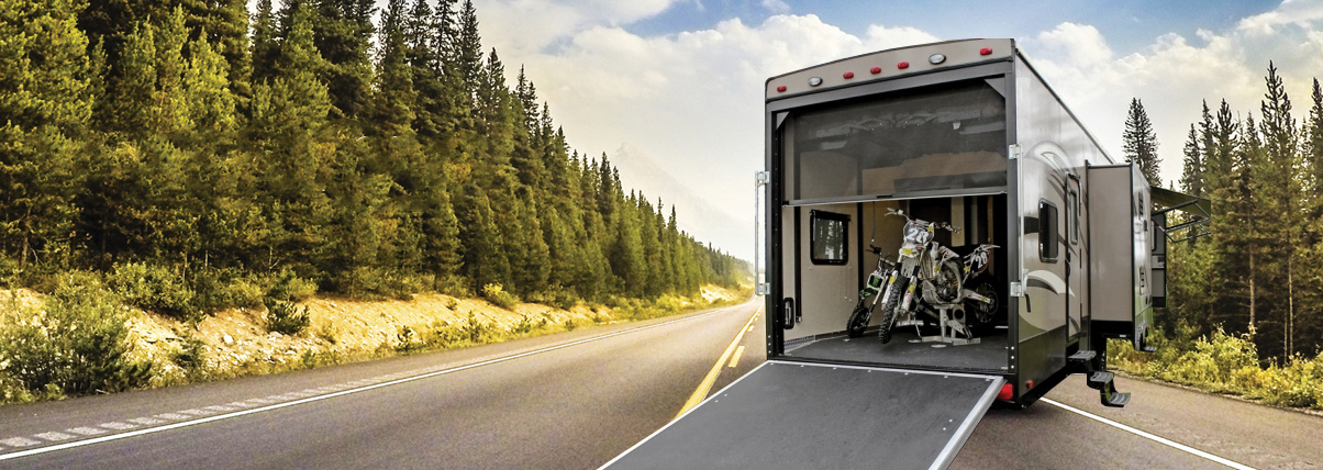SportScreen Stoett Industries Pulldown Retractable Screens pull down retracting toy hauler door screen