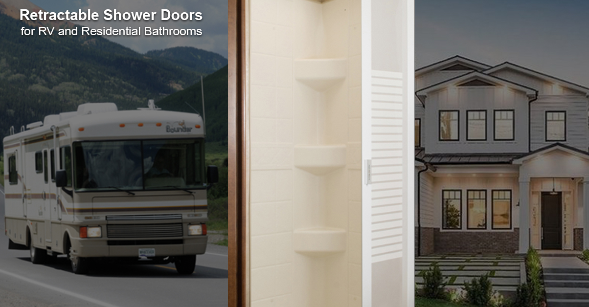 Nautilus Retractable Shower Doors for RV Stoett Industries